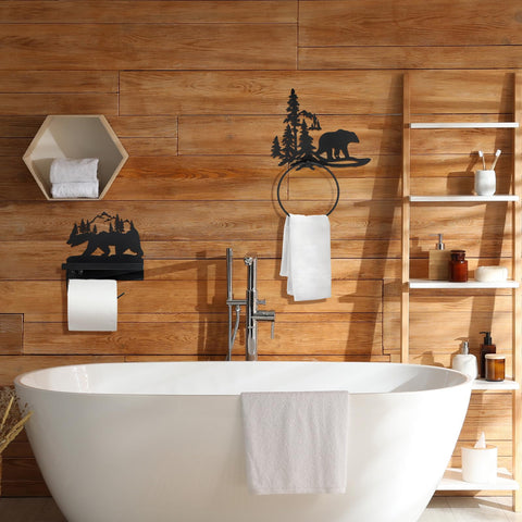 Funrous bathroom storage shelf set helps keep counters tidy