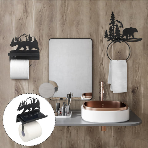 Funrous bear-design shelf bathroom accessory enhances bathroom utility
