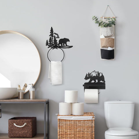 Funrous forest cabin bathroom organization for rustic spaces
