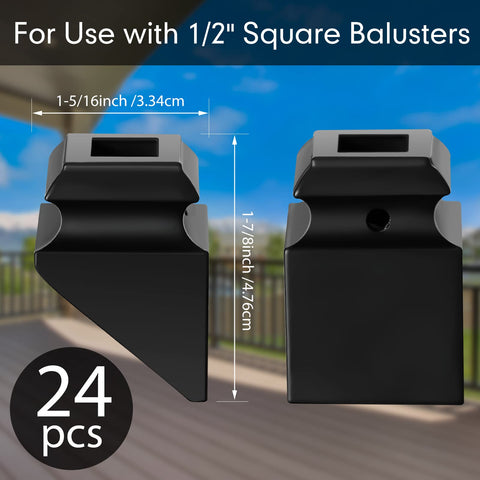 Funrous satin-black baluster shoes enhance modern staircase aesthetics.