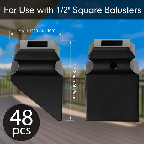 Funrous satin-black baluster shoes add a modern finish to stairs