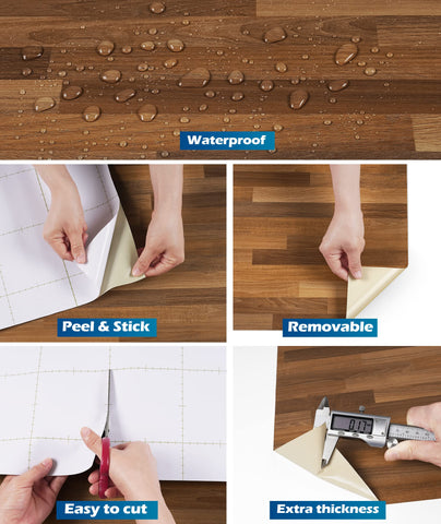 FunStick durable waterproof wood contact paper ideal for countertops and wet zones.