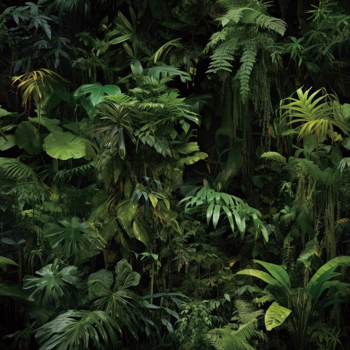 FunStick green tropical wallpaper with forest leaves for an easy wall upgrade.