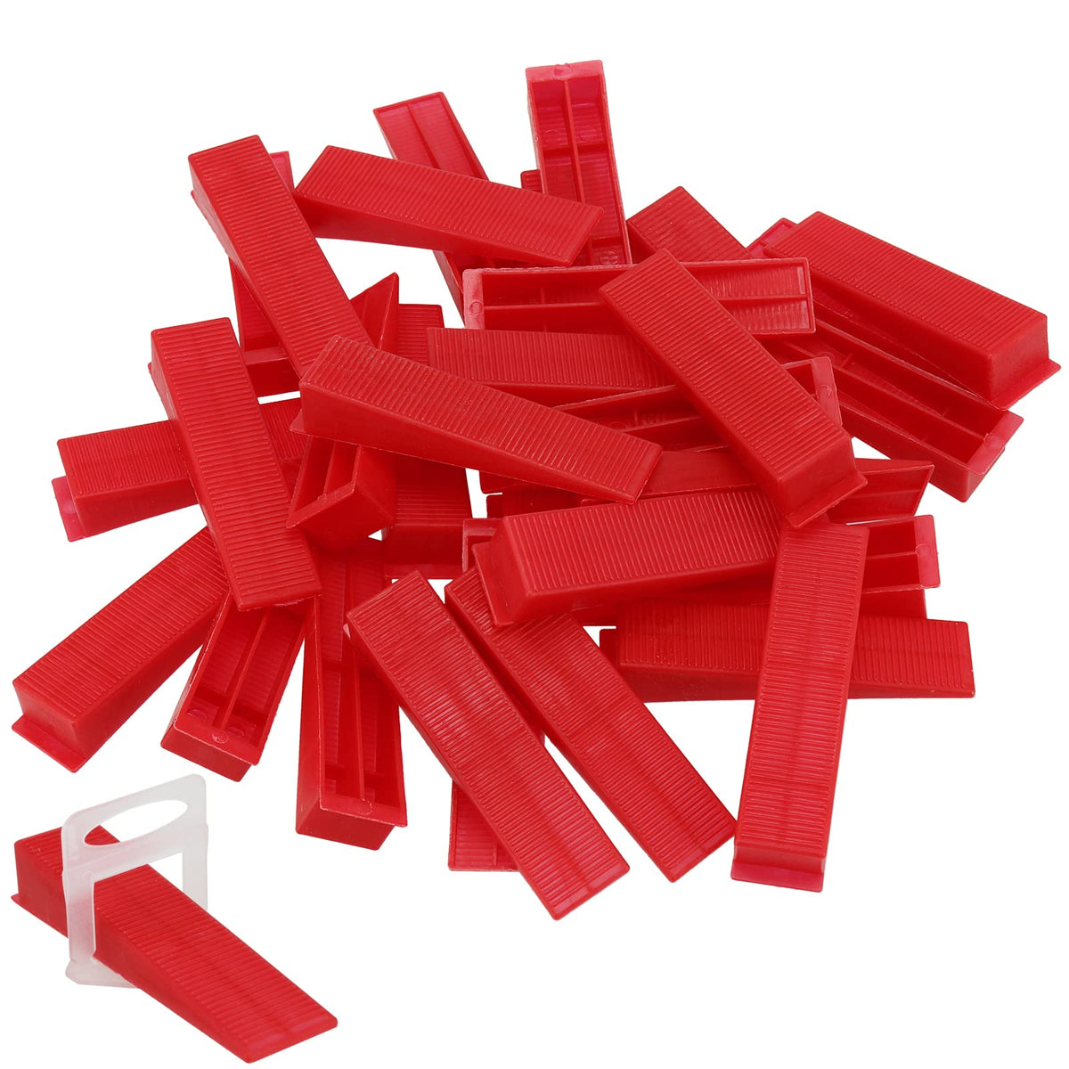 FUNSUEI 600-piece red tile leveling wedges for easy identification and steady placement