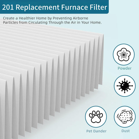 Close-up of FURCIELOS MERV-10 air filter showing dust capture potential
