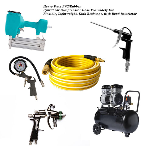 Furesn air hose 1/4in 50ft bend restrictors reduce kinking during use