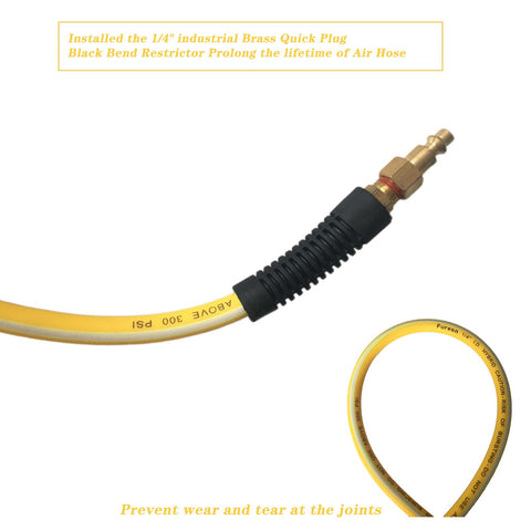 Furesn air hose 1/4in 50ft brass fittings resist rust and corrosion