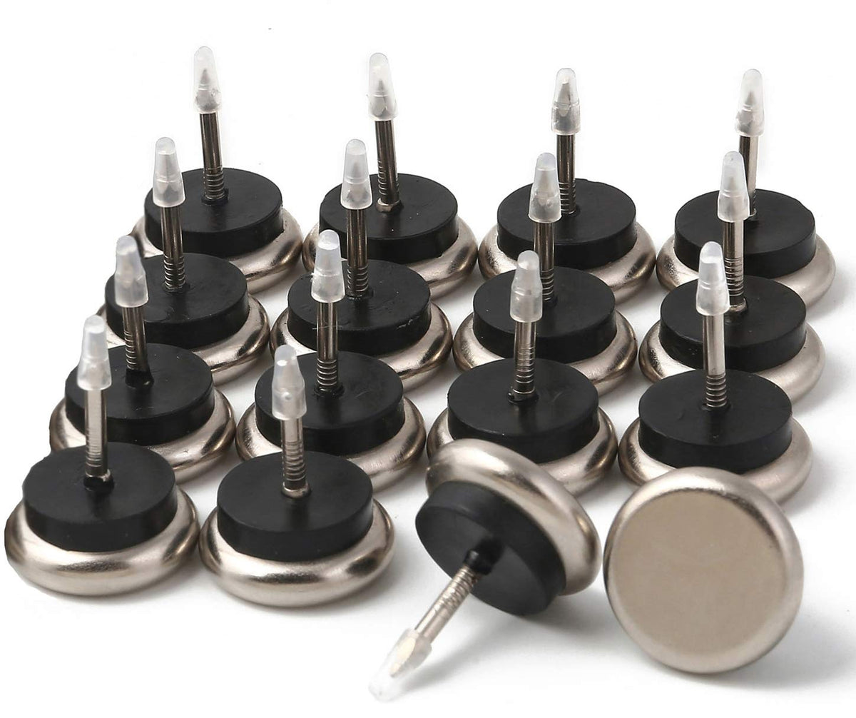 Furnigear Dia nail-on glides with nickel base for smooth furniture movement on carpet