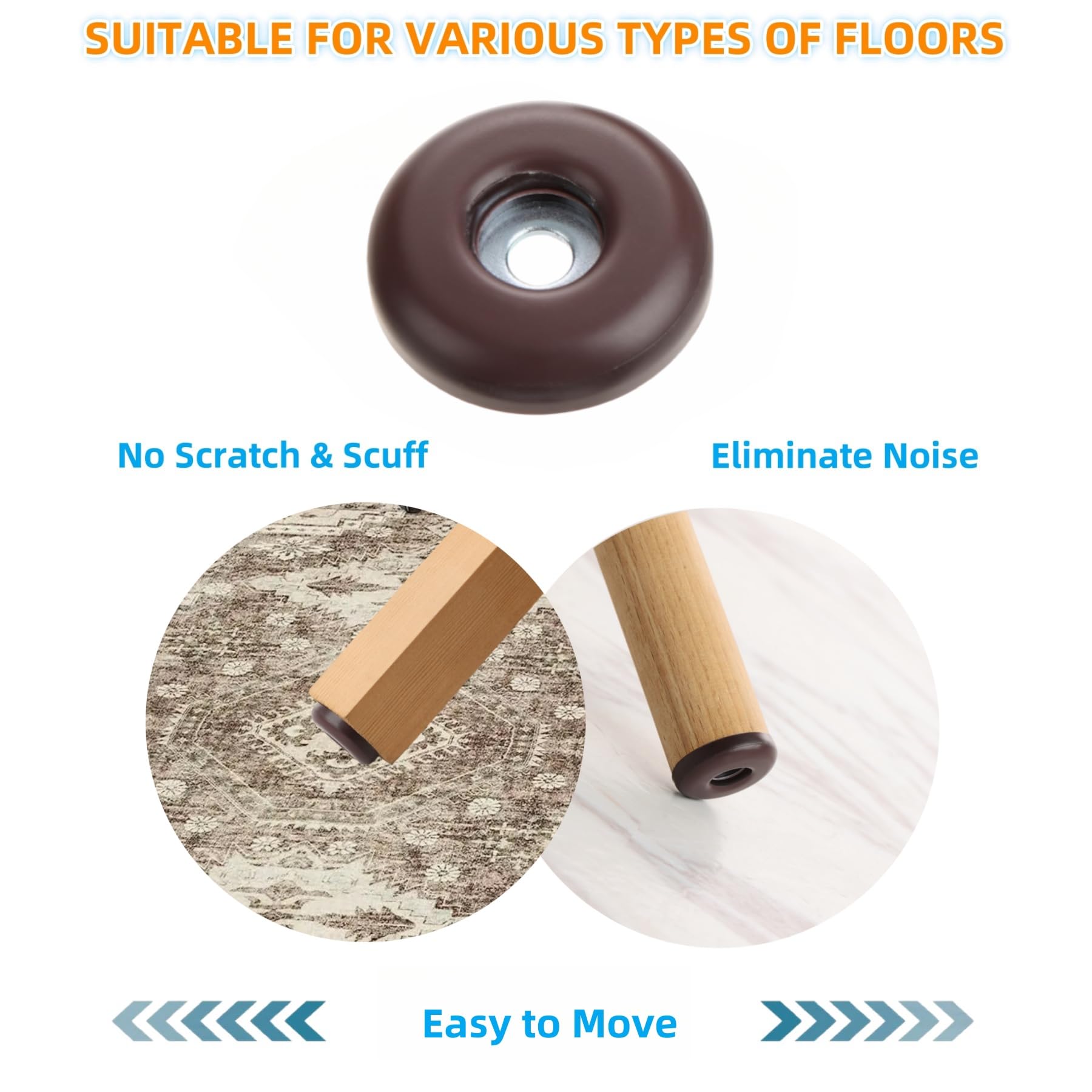 Furnigear floor protector on wood laminate tile surfaces