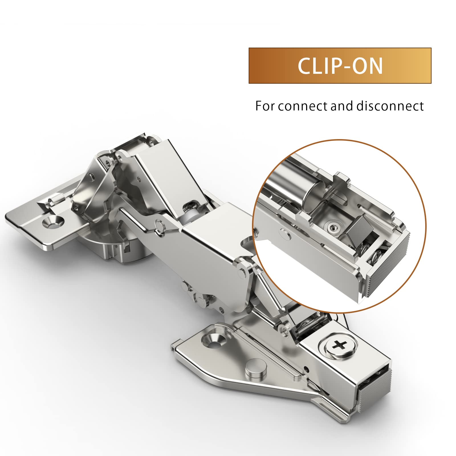 Furniware screw-included hinge pair simplifies setup and mounting.