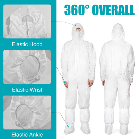 Full-body protection with elastic cuffs and hood from FURWEY hazmat suit
