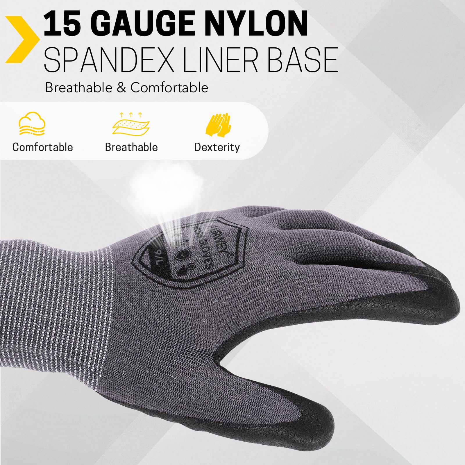 FURWEY breathable nylon shell keeps hands dry during work sessions.