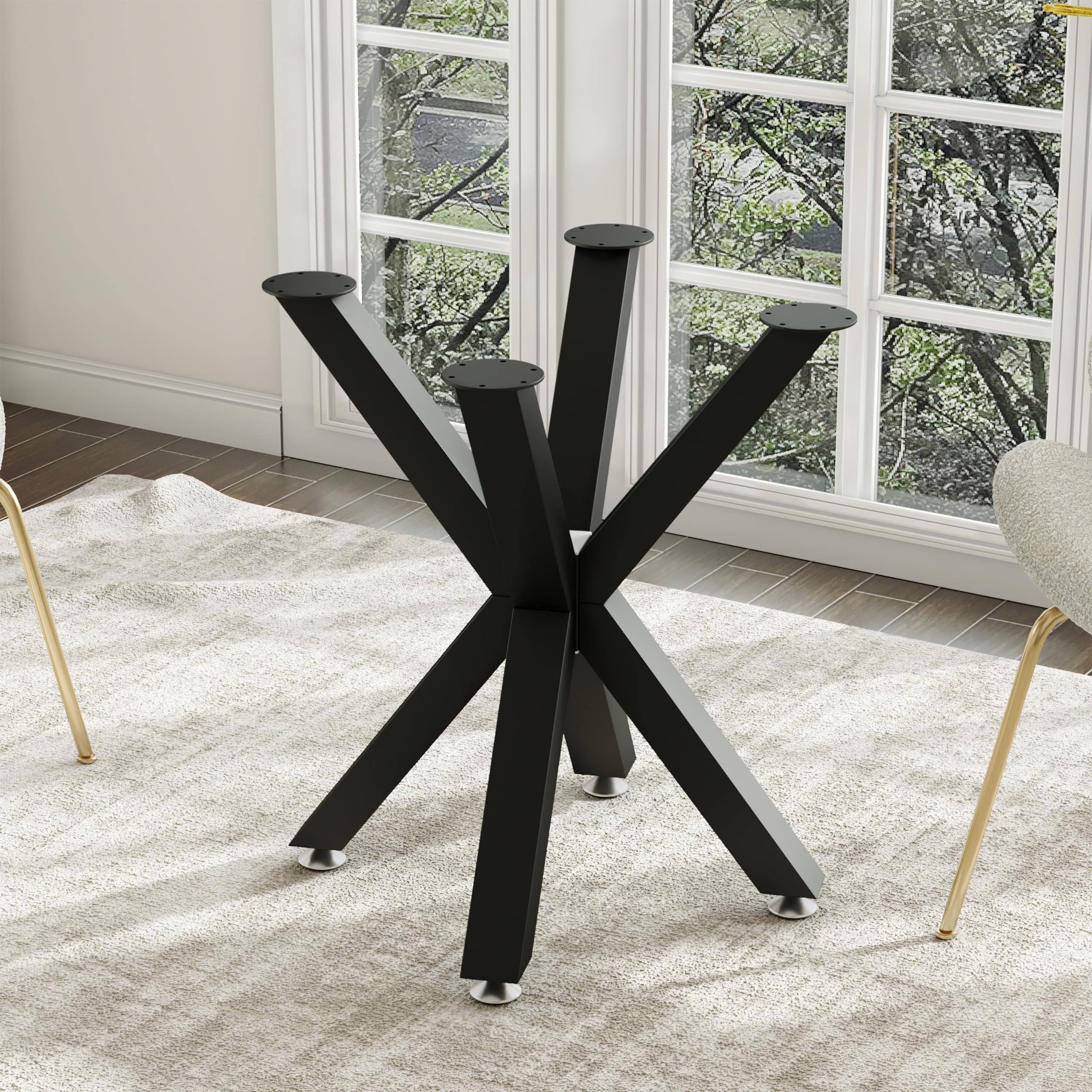 FUSHIAIPTC 28-inch black table legs provide sturdy support for a coffee table