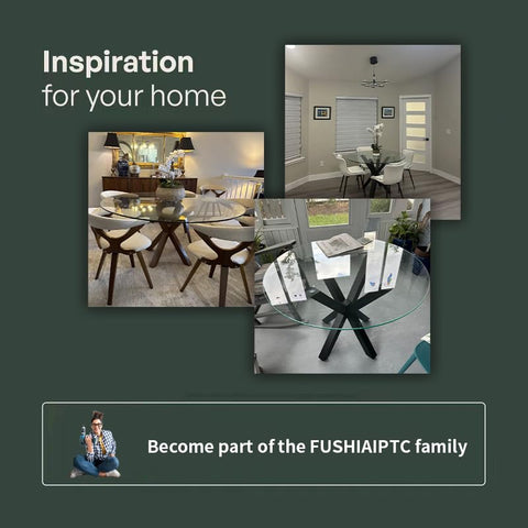 FUSHIAIPTC table legs with suction cups for glass tops; stable setup