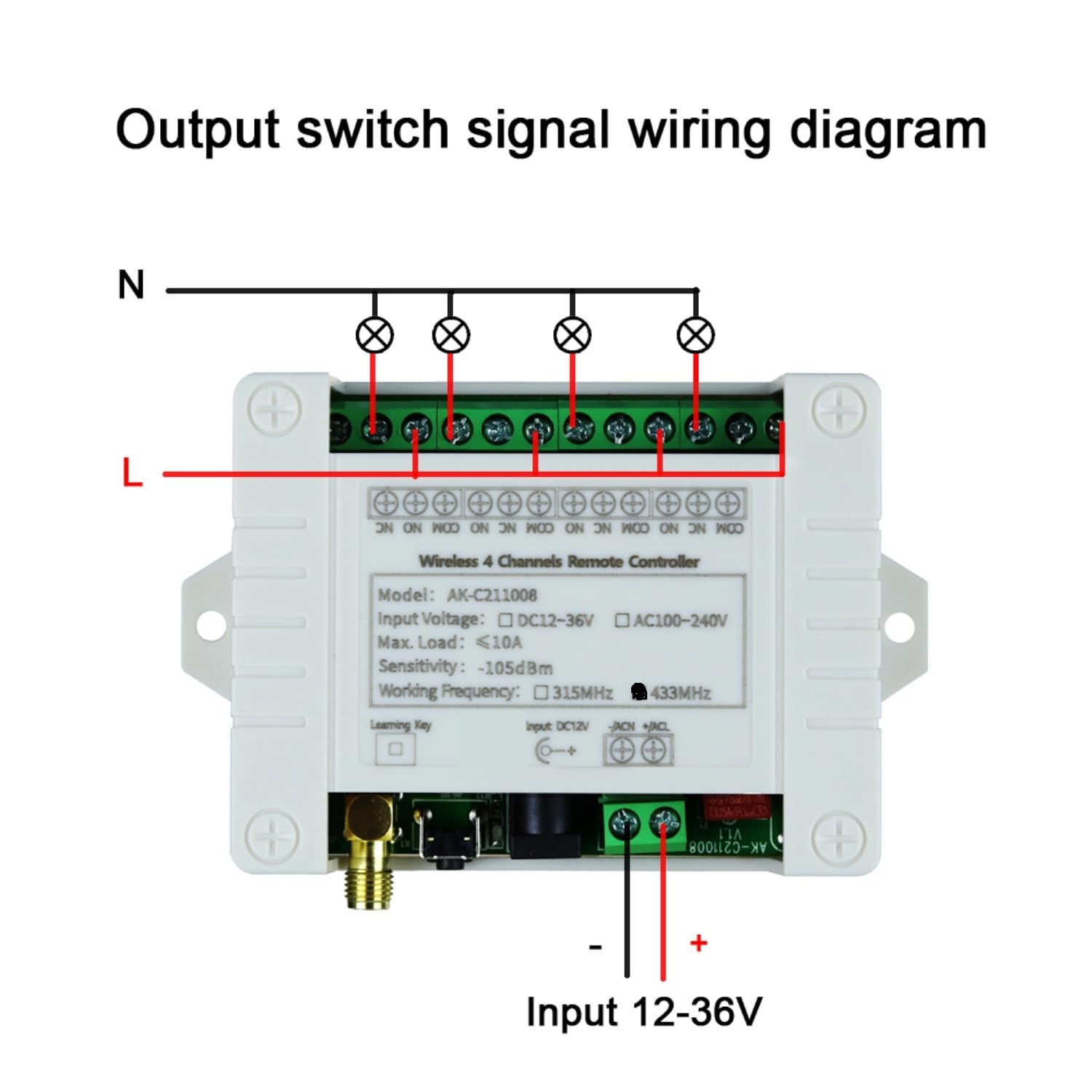 Fushionsea wireless switch used for garage door or gate control