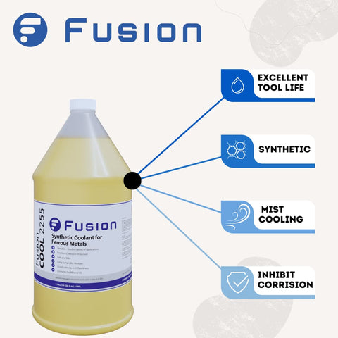 Fusion Cool 2255 bandsaw mist application demonstrating edge protection and smoother cuts.