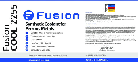 Fusion Cool 2255 biocide sump-life extension and tramp oil rejection.