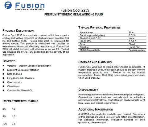 Fusion Cool 2255 edge protection during tough cutting operations.