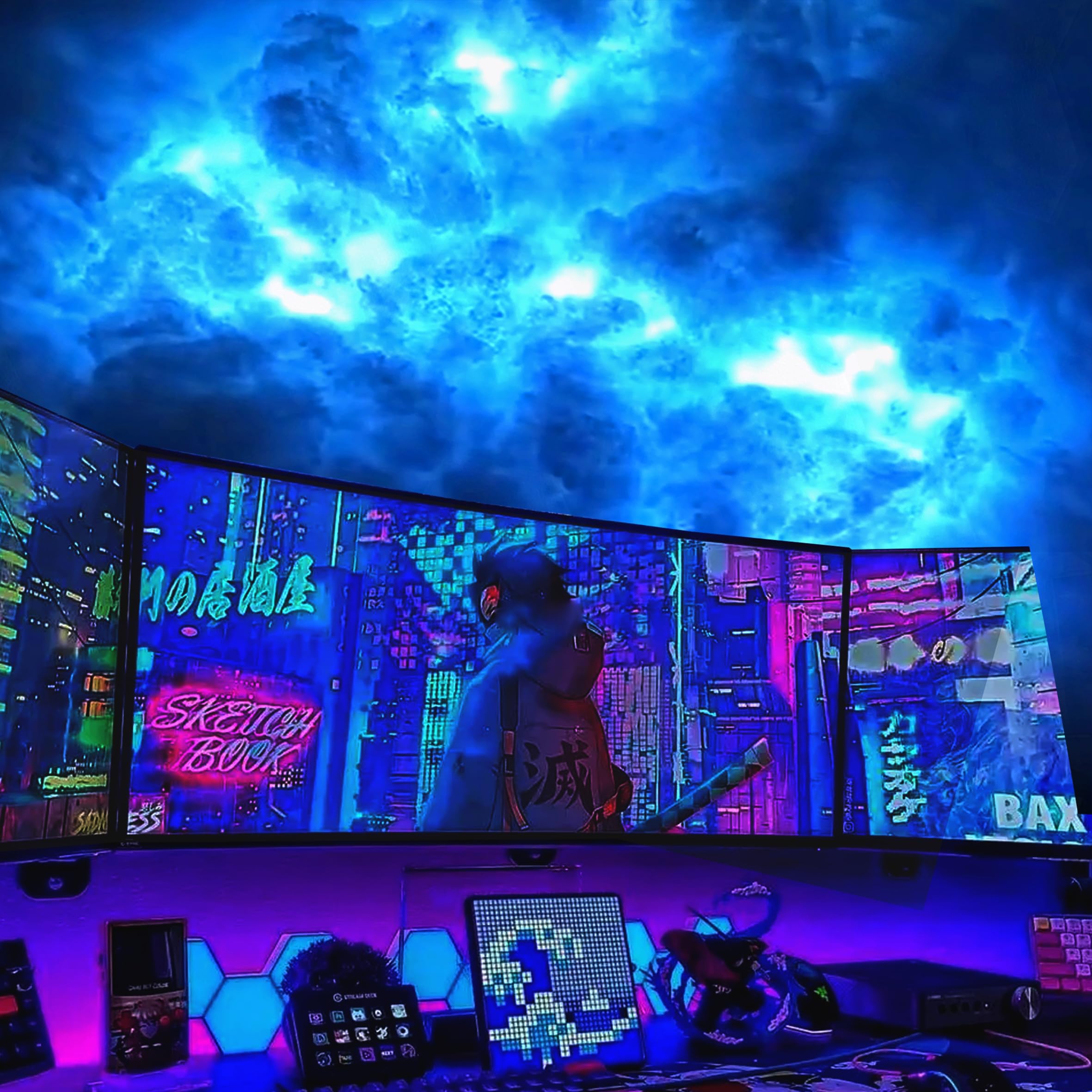 FUSLITE Thundercloud 16ft LED strip creates vibrant cloud glow for immersive rooms.