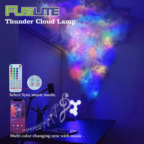 FUSLITE Thundercloud remote controller for easy color and mode selection.