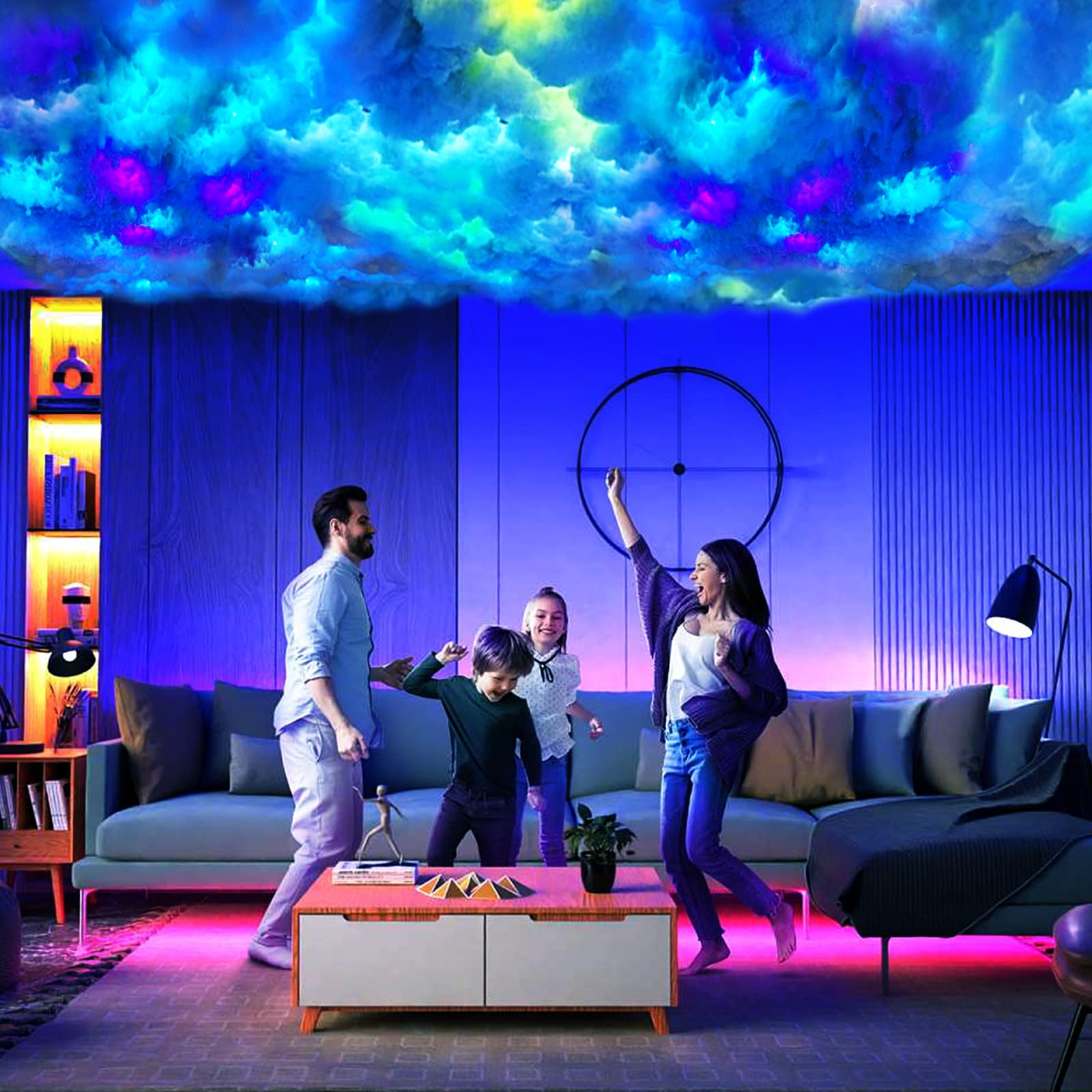 FUSLITE Thundercloud party and bar scenes glow with dynamic color and motion.