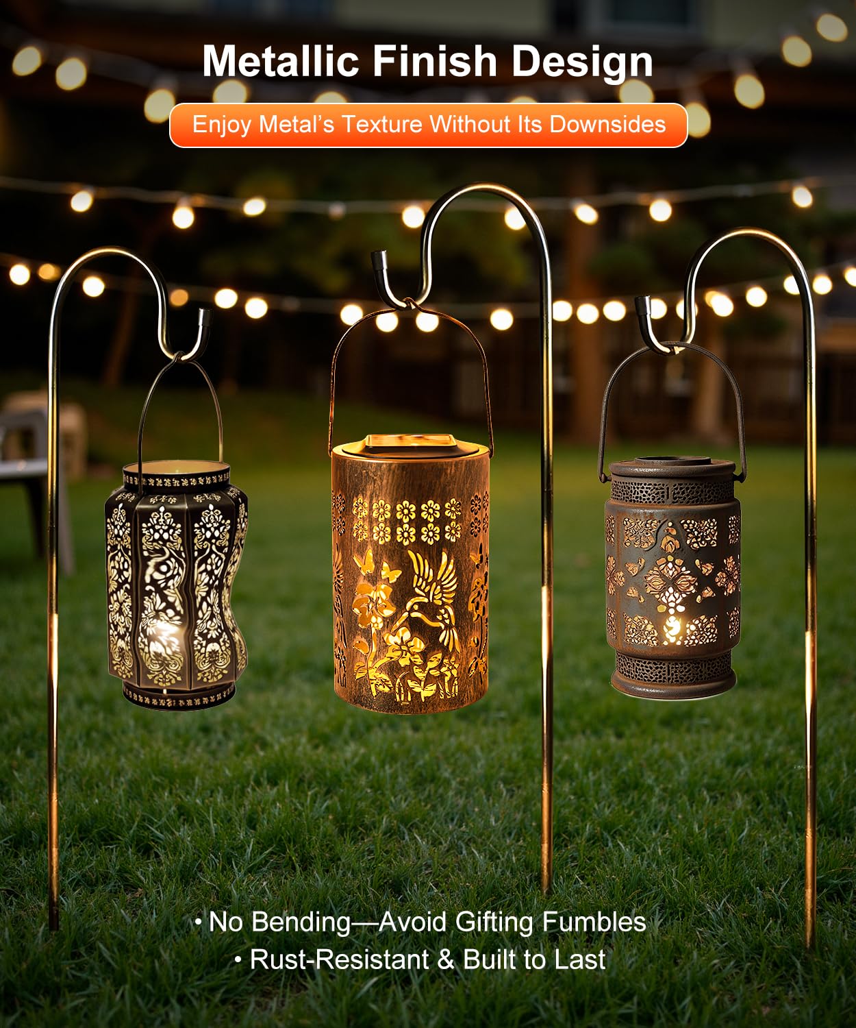 Fussion LED beads glow bright for inviting night ambience.