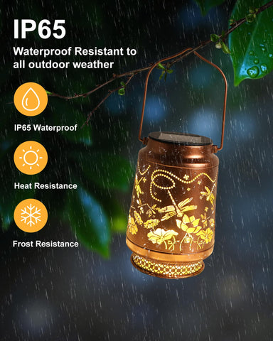 Fussion lantern uses bright LED beads for vivid garden illumination.