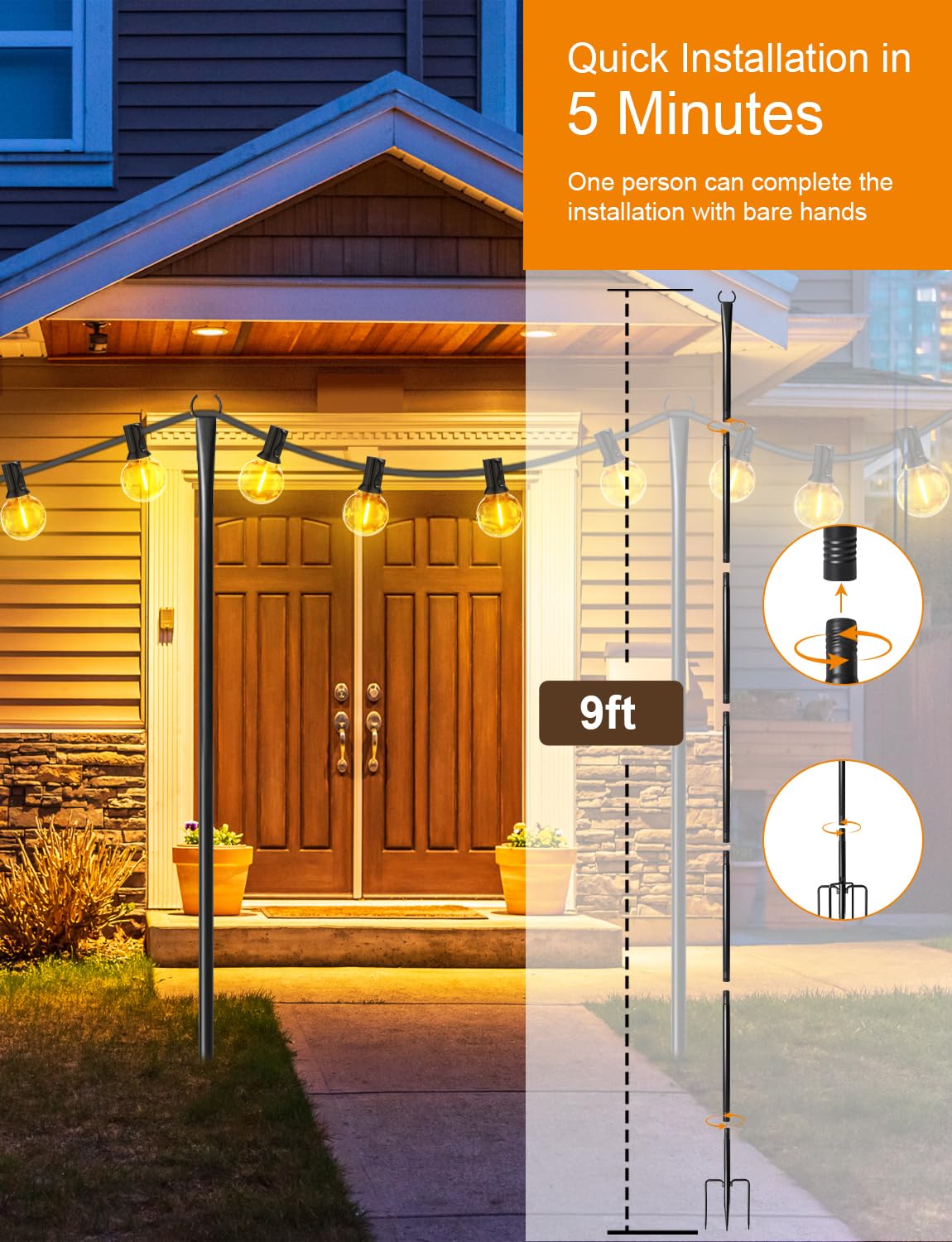 Fussion compatible with string lights, lanterns, and banners for décor.