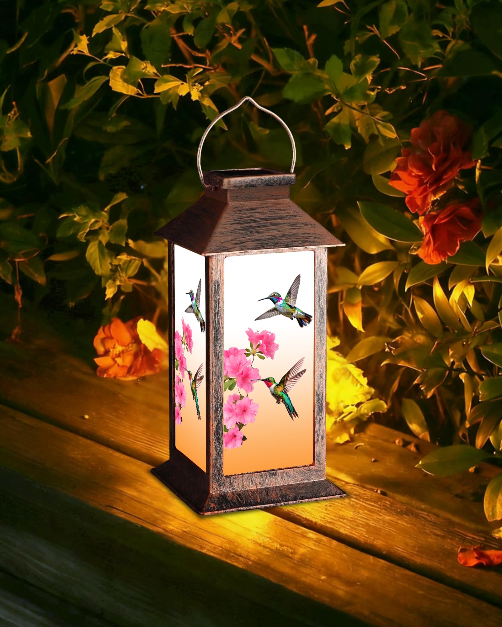 Fussion hanging lantern on tree branch for garden ambiance