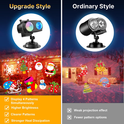 Fussion projection cards showcase diverse scenes for festive yard decorating