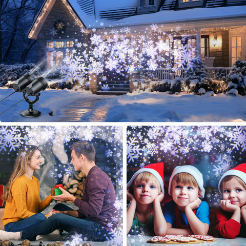 Fussion Snowflake Projector creates a night-time snowfall display for holidays