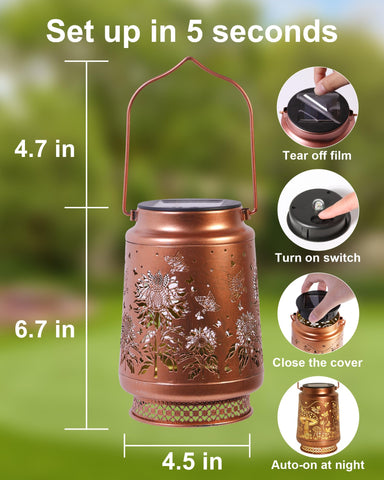 Fussion sunflower lantern with IP65 waterproof rating for weather resistance