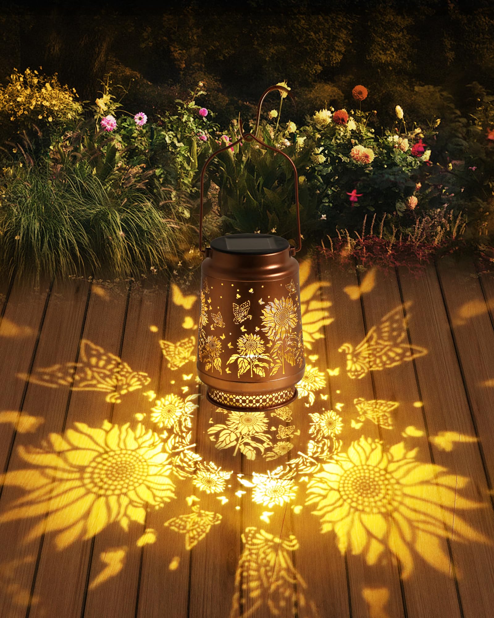Fussion sunflower LED lantern enhances brightness for pathways and porches