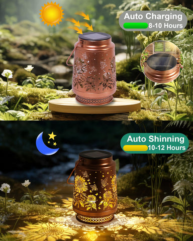 Fussion sunflower lantern solar panel for eco-friendly charging and long operation