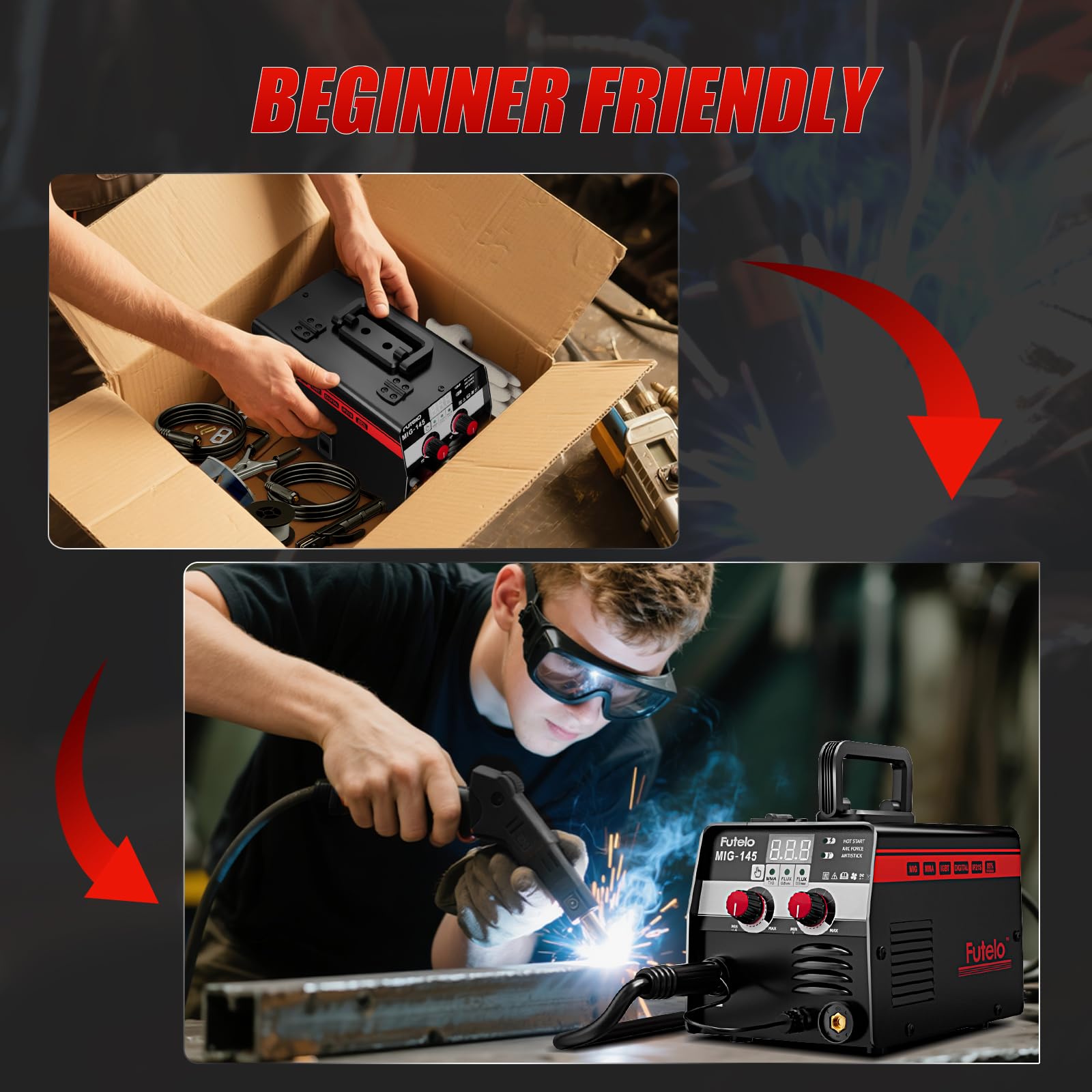 Futelo 145A welder 110V plug-ready for quick projects