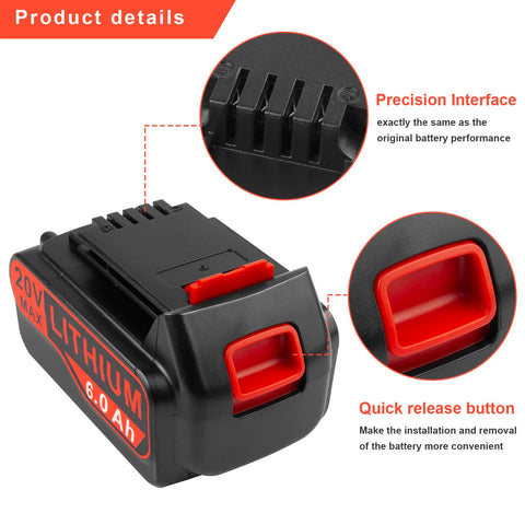 Futurebatt 6.0Ah 20V battery—inside-the-box image emphasizes ready-to-install convenience