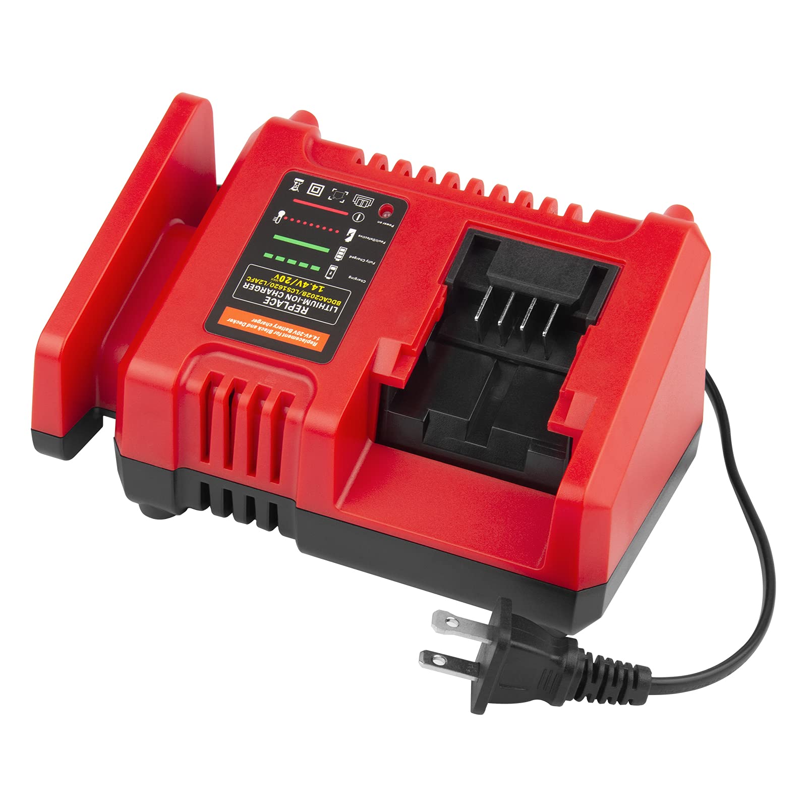 Futurebatt BDCAC202B fast charging view highlights rapid power delivery for BLACK+DECKER batteries