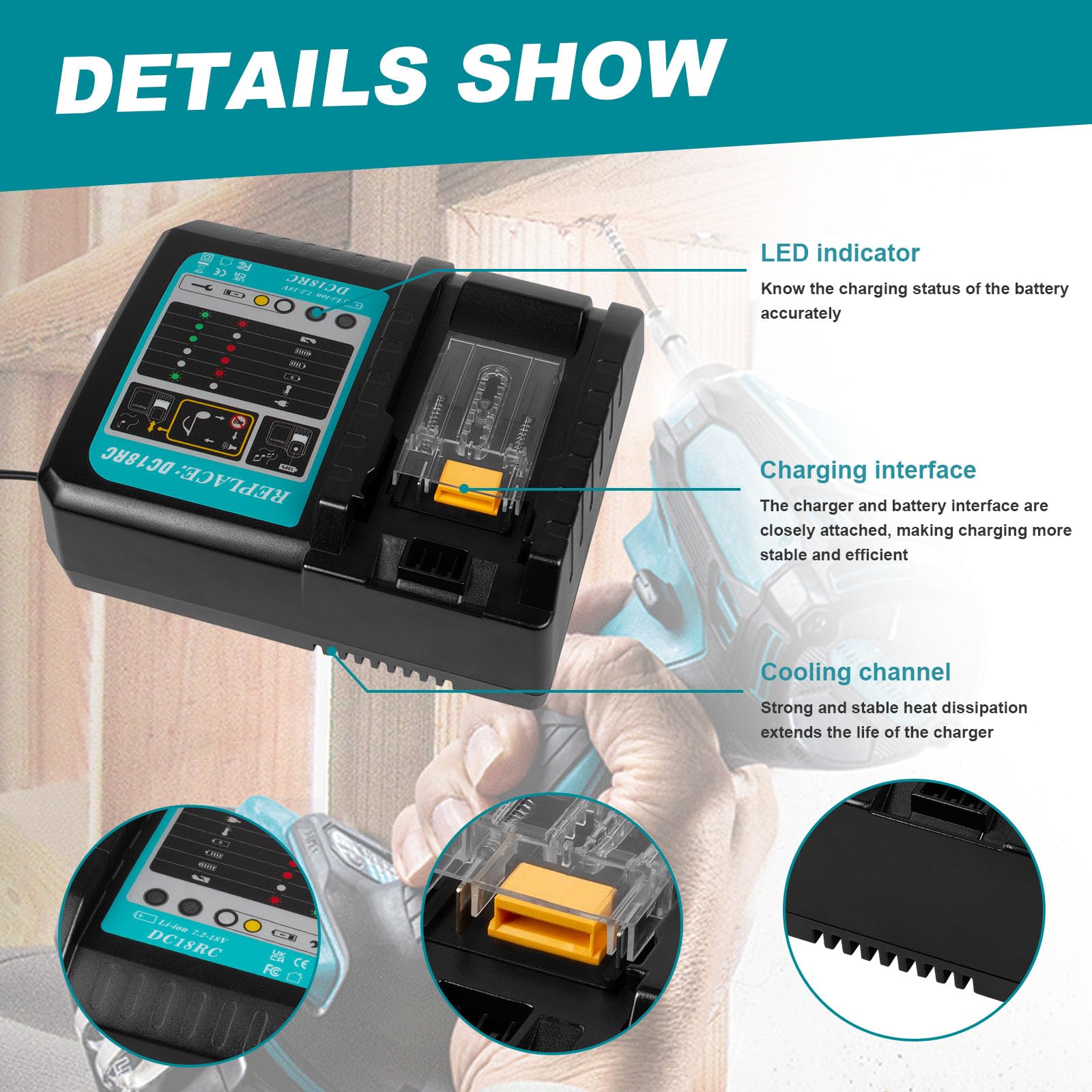 Futurebatt supported battery models include BL1815 and more.