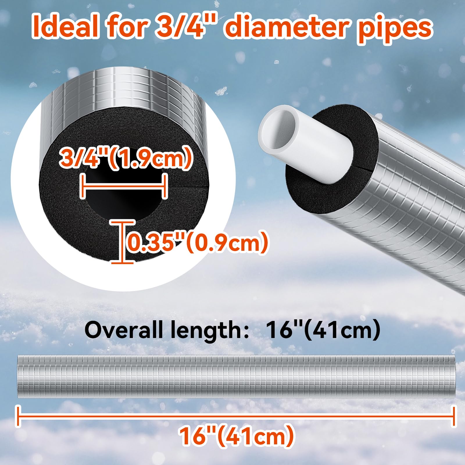 FUTURESHAN aluminum-foil wrapped pipe insulation offers durable weather resistance.