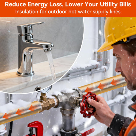 FUTURESHAN weatherproof insulation protects spigots and outdoor fixtures from freezing.
