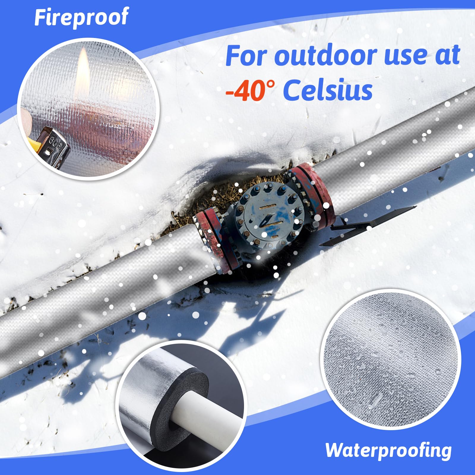 FUYITE pre-cut seams enable quick installation around various pipe sizes.