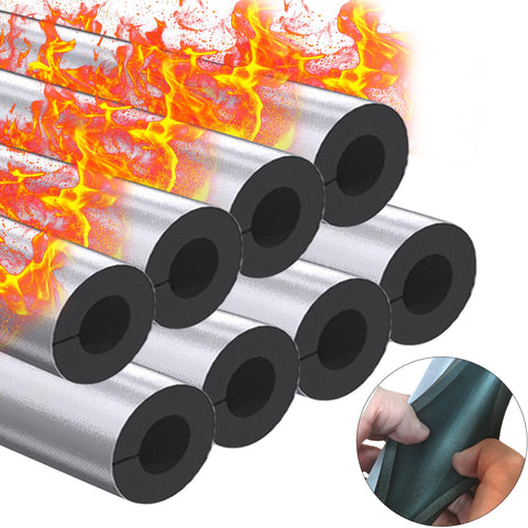 FUYITE pipe insulation foam tube fits 3/4 inch pipes with easy self-adhesive foil.