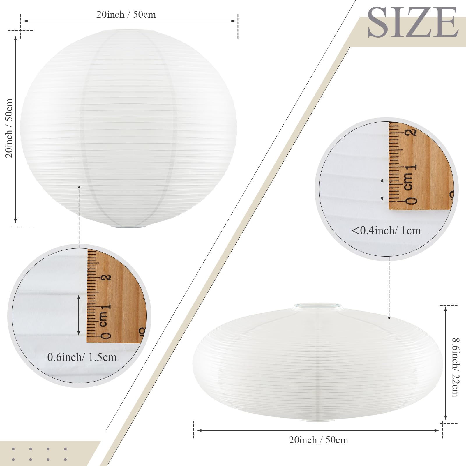 Fuyoooo oval white rice-paper lantern for stylish interior decor