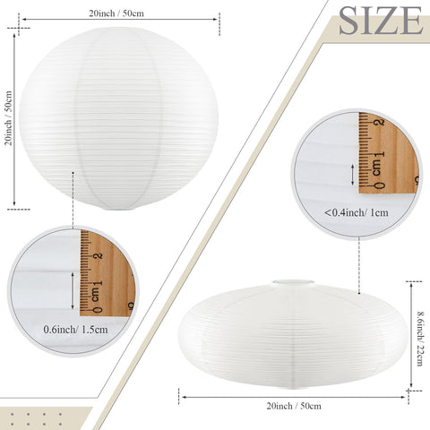 Fuyoooo oval white rice-paper lantern for stylish interior decor
