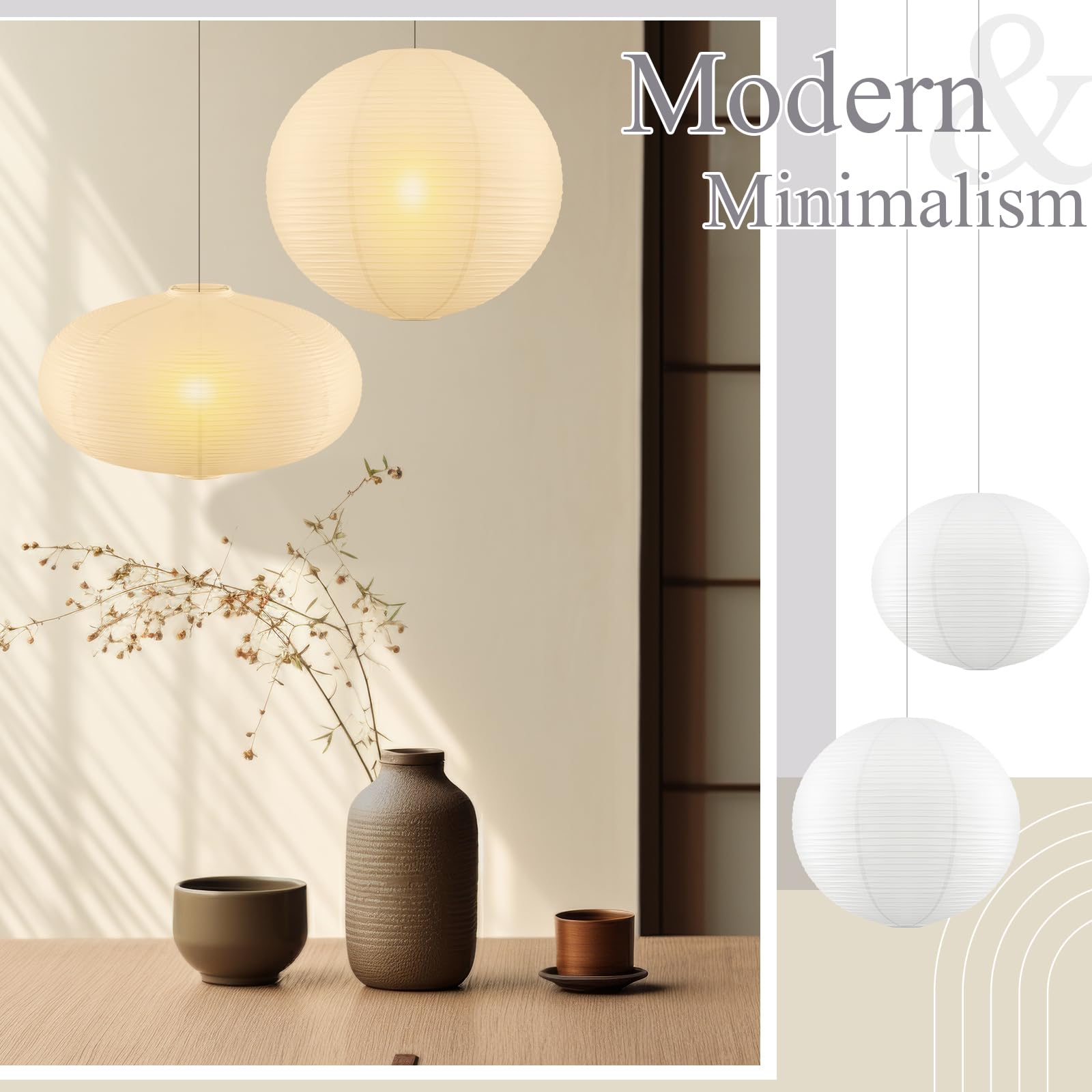 Fuyoooo foldable lampshade set adds crisp white glow
