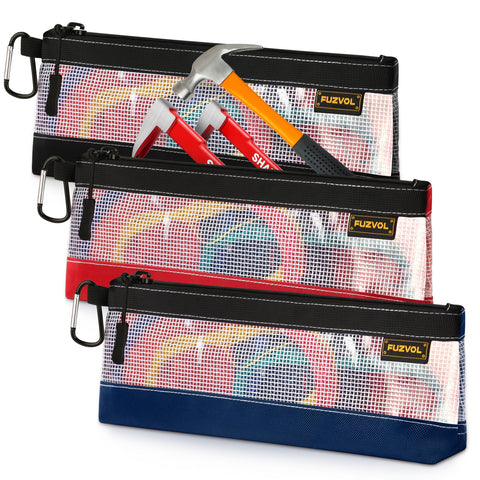 FUZVOL Clear Tool Pouch 14-inch for quick tool spotting and easy access