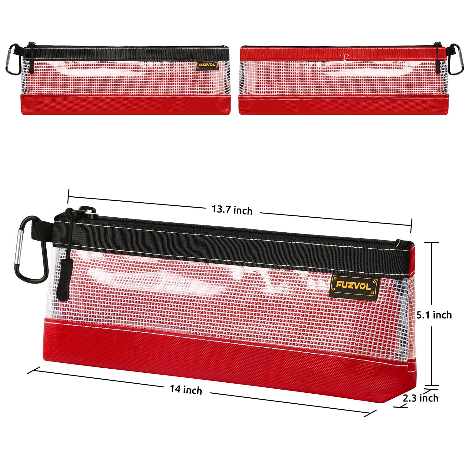FUZVOL Tool Pouch with transparent outer for fast identification of contents