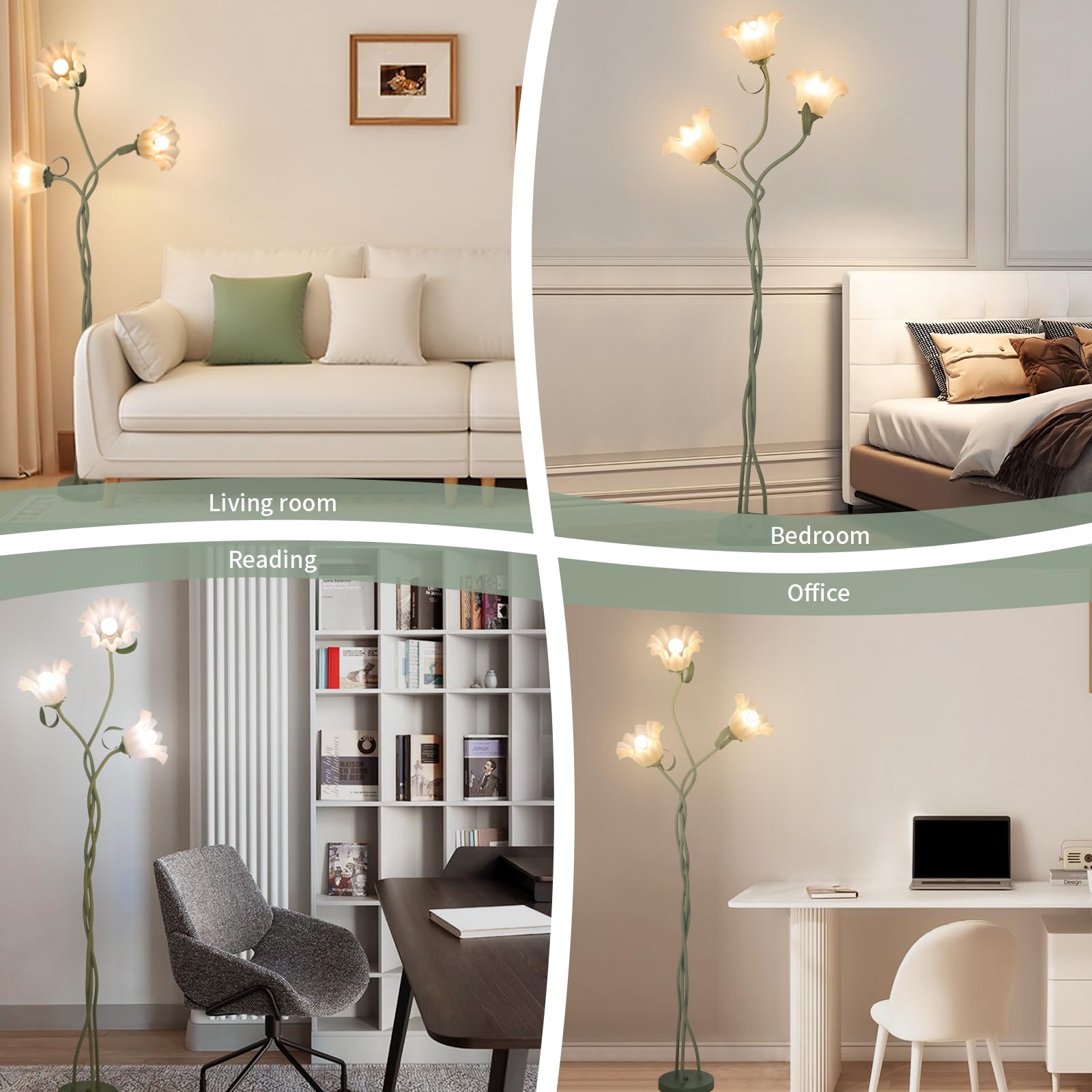 Fuzzbopn flower lamp stands stably with a weighted base