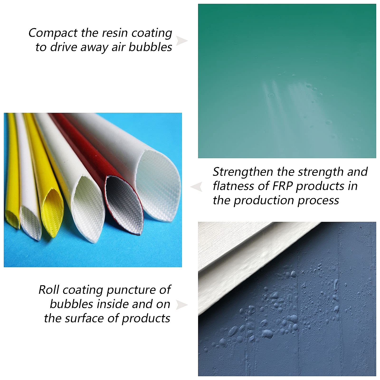 FVIEXE corner roller 50x13-5mm enables air relief in corners.