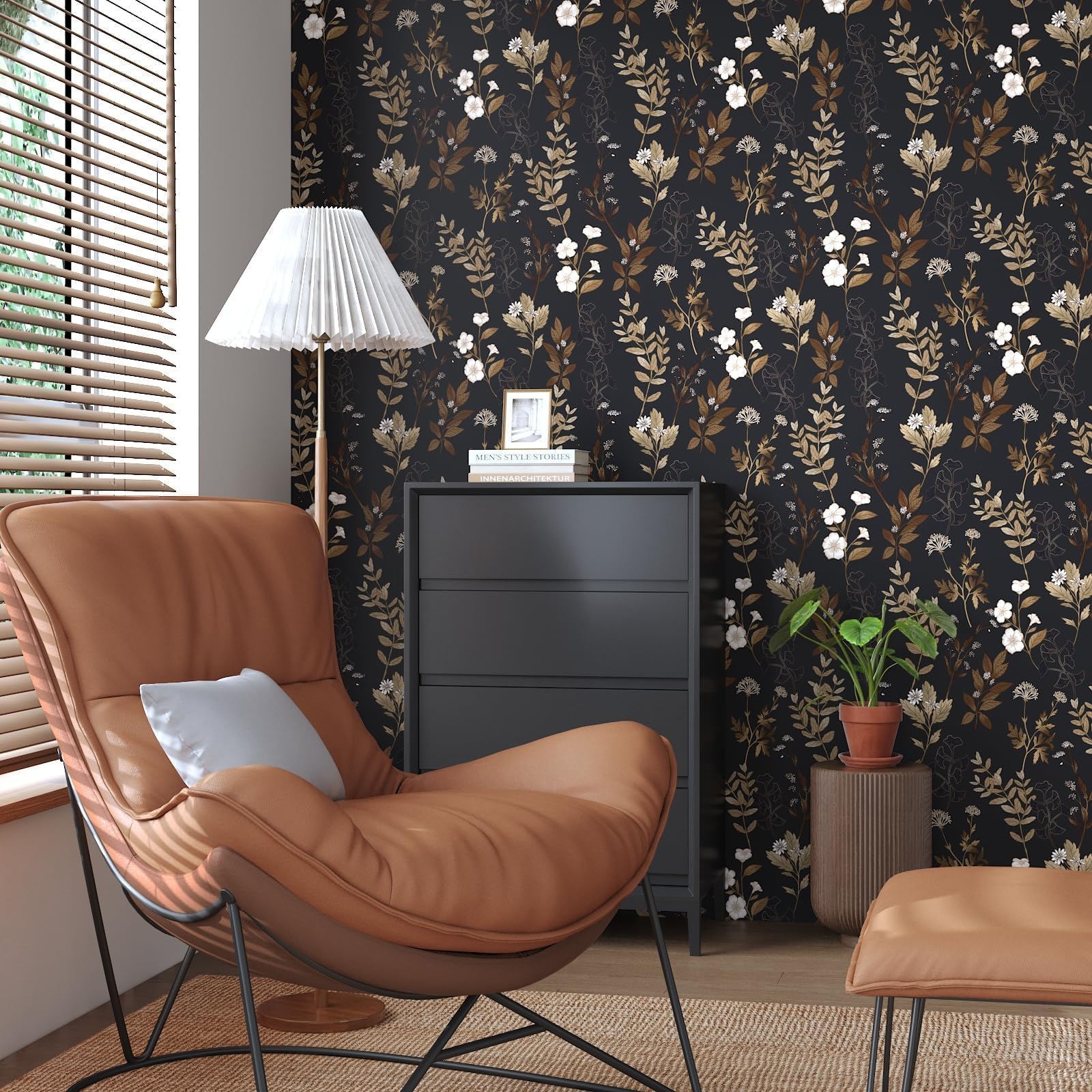 Fvlow Black Gold Leaf wallpaper close-up showing glittering gold leaf on black background